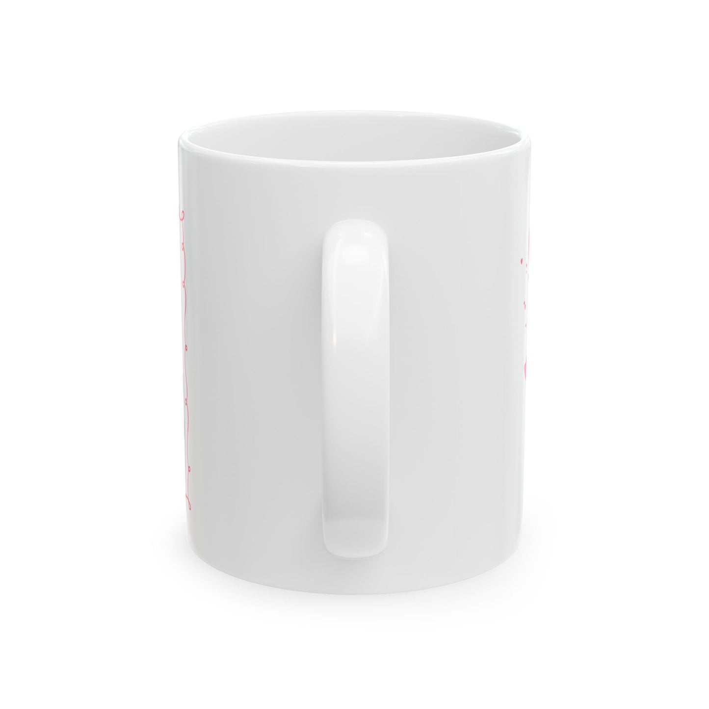 John 3:16  You are loved - Pink Script Ceramic Mug — Pink Romantic Quote Coffee Cup (11oz, 15oz)