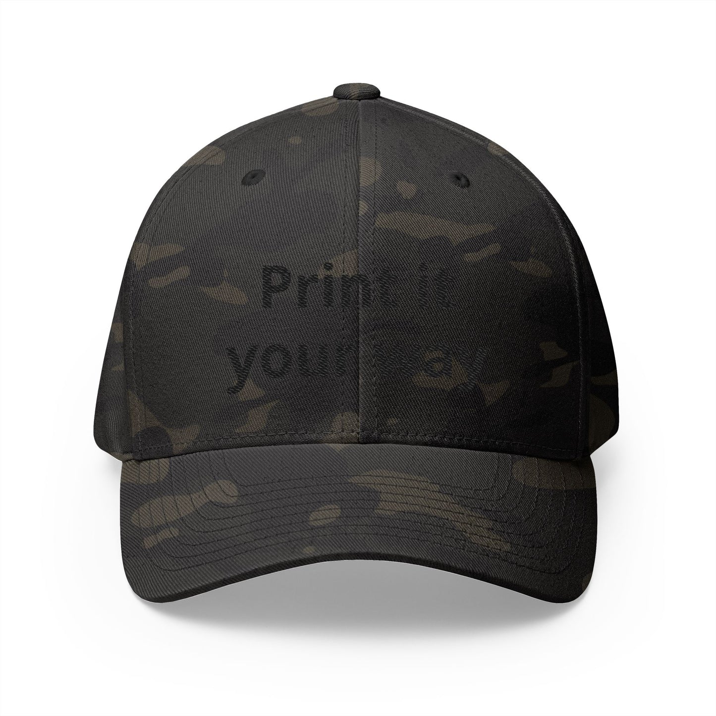 Embroidered 'Print It Your Way' Closed-Back Cap