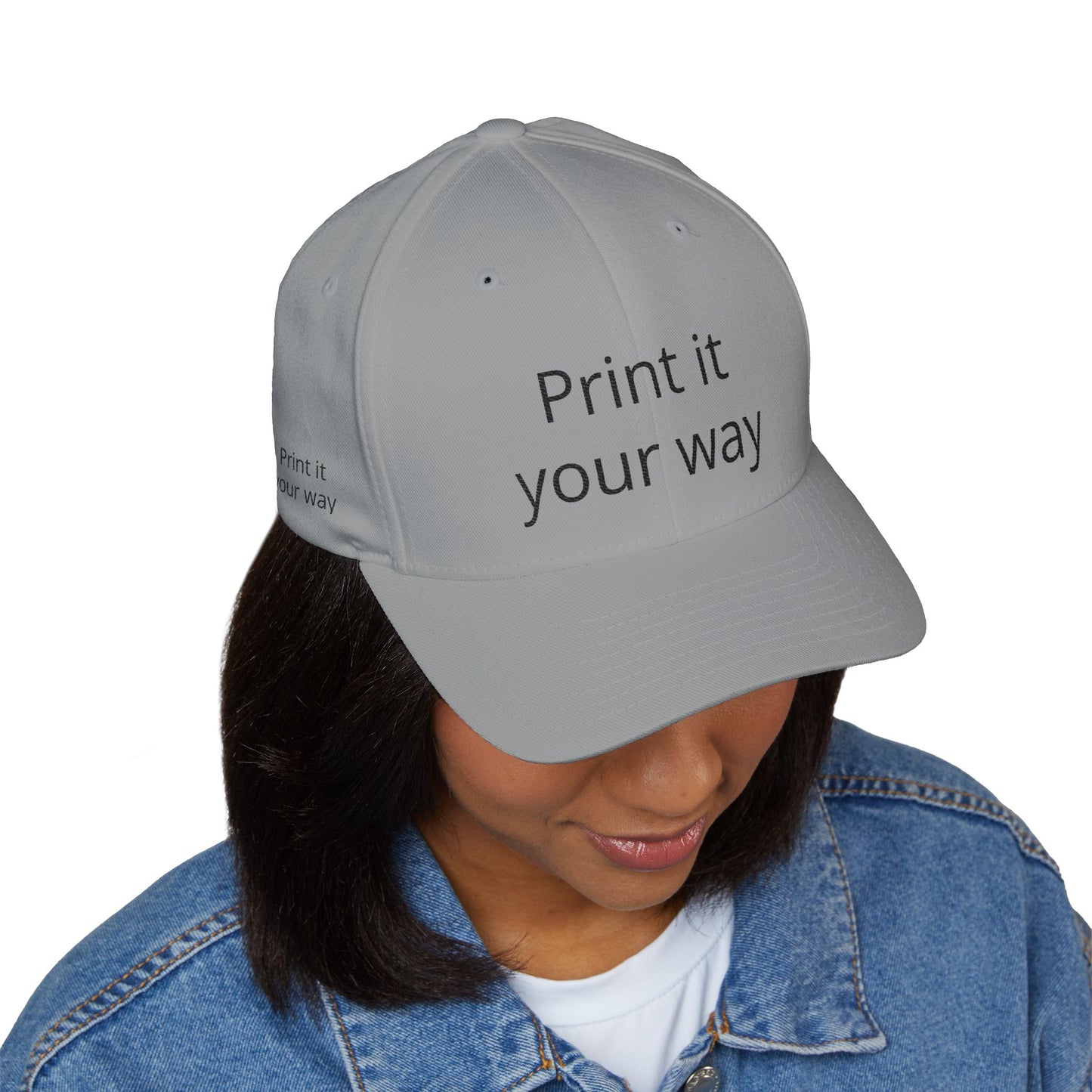 Embroidered 'Print It Your Way' Closed-Back Cap
