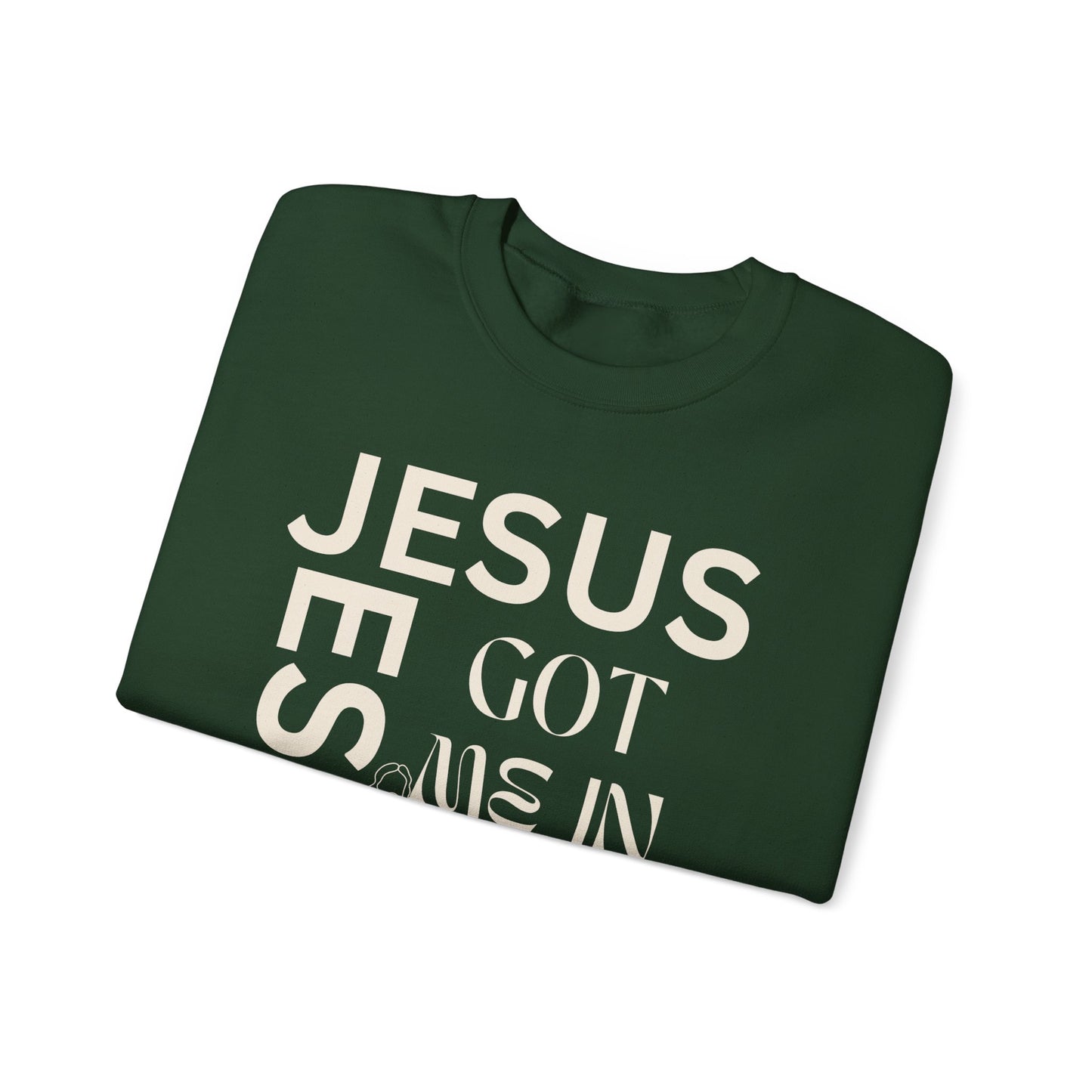 Christian Faith Crewneck Sweatshirt — "God Has Me in HIS Hands" Affirmation