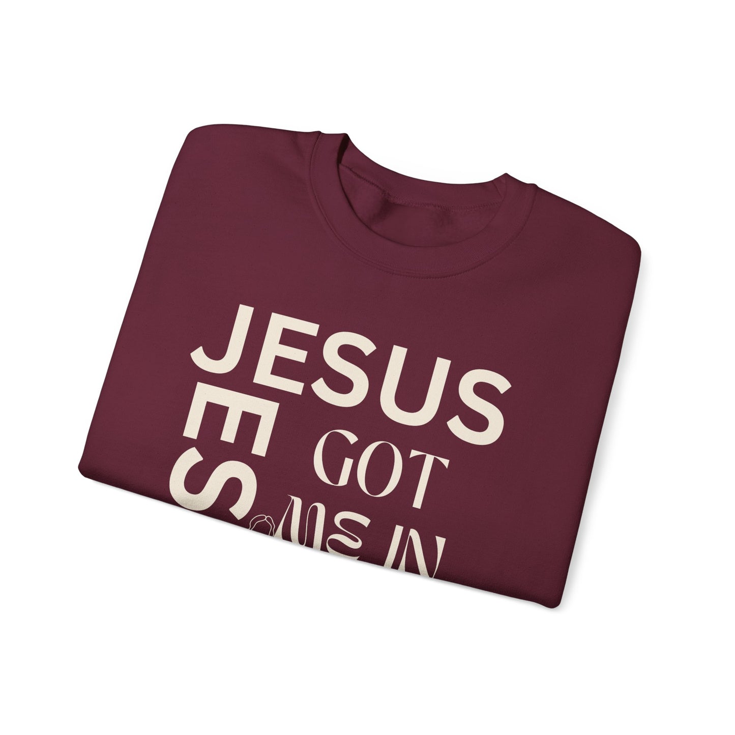 Christian Faith Crewneck Sweatshirt — "God Has Me in HIS Hands" Affirmation