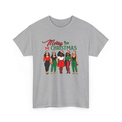 Merry Christmas Black Girl Squad T-Shirt — Holiday Graphic Tee - Feliz Navidad mujeres multiculturales