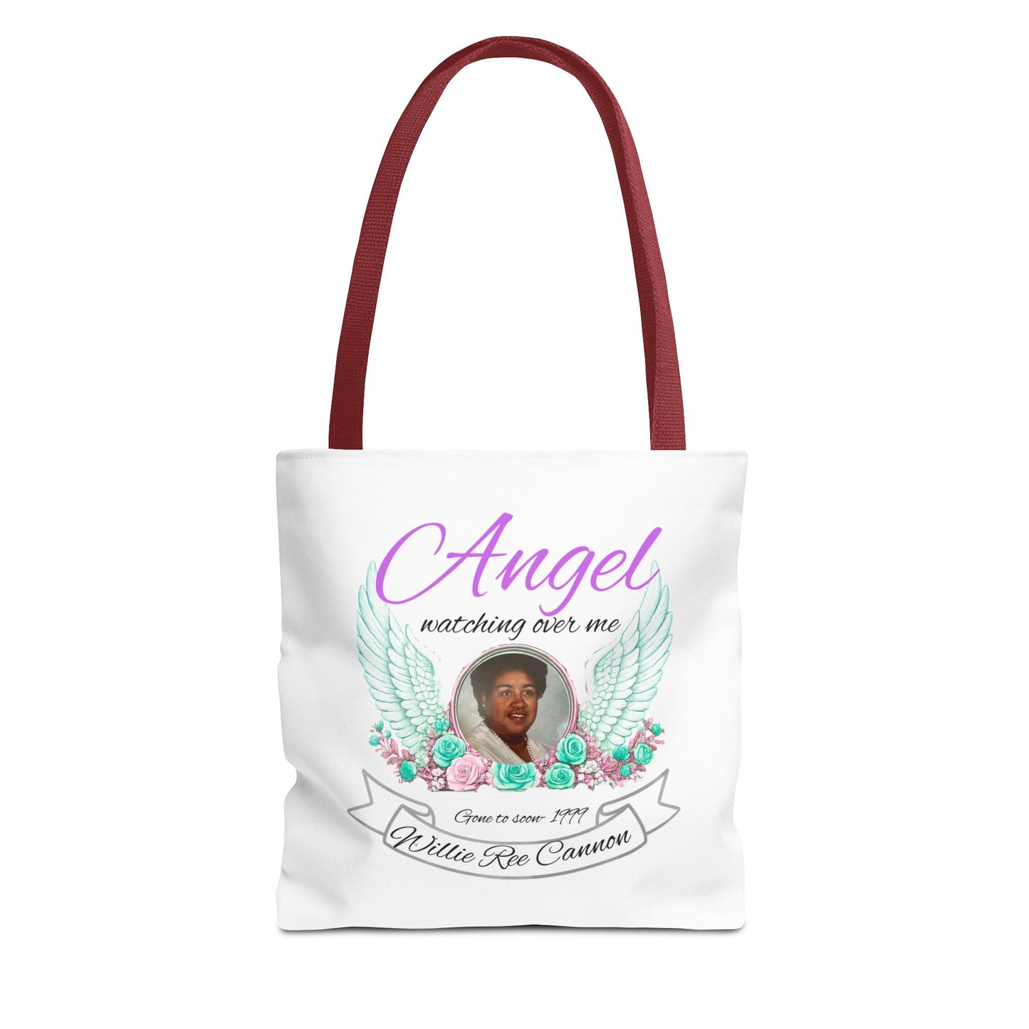 Memorial Angel Tote Bag — "Angel Watching Over Me" Custom Photo Tribute