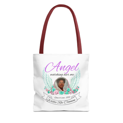 Memorial Angel Tote Bag — "Angel Watching Over Me" Custom Photo Tribute