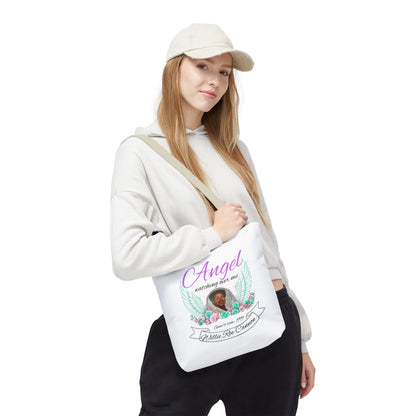 Memorial Angel Tote Bag — "Angel Watching Over Me" Custom Photo Tribute