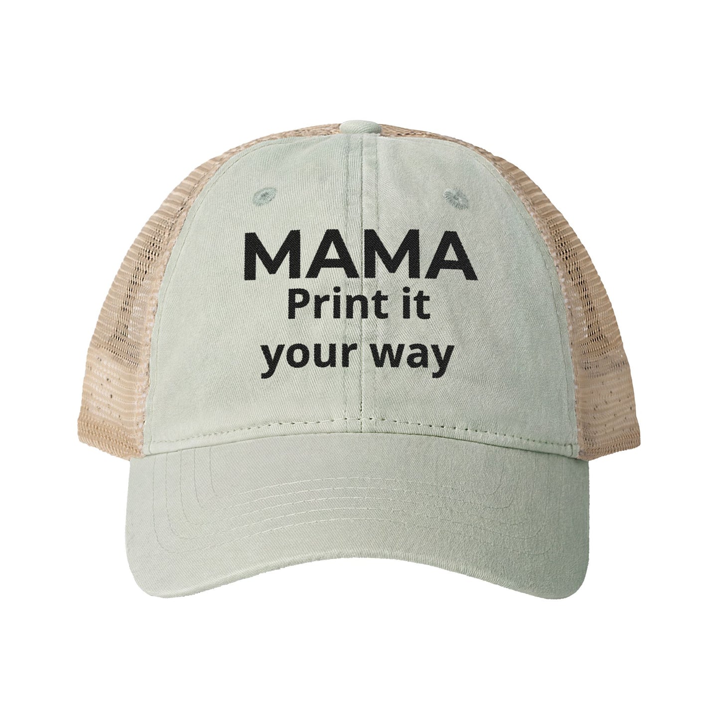 MAMA - Personalized MAMA's Cap Message - Women's Washed Mesh-Back Cap