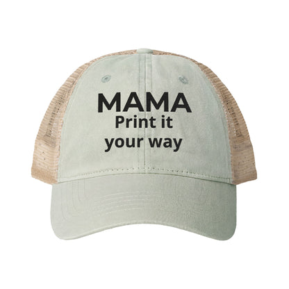 MAMA - Personalized MAMA's Cap Message - Women's Washed Mesh-Back Cap
