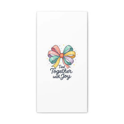 Canvas Wall Art - "Tied Together with Joy" Pastel Ribbon Decorative Print