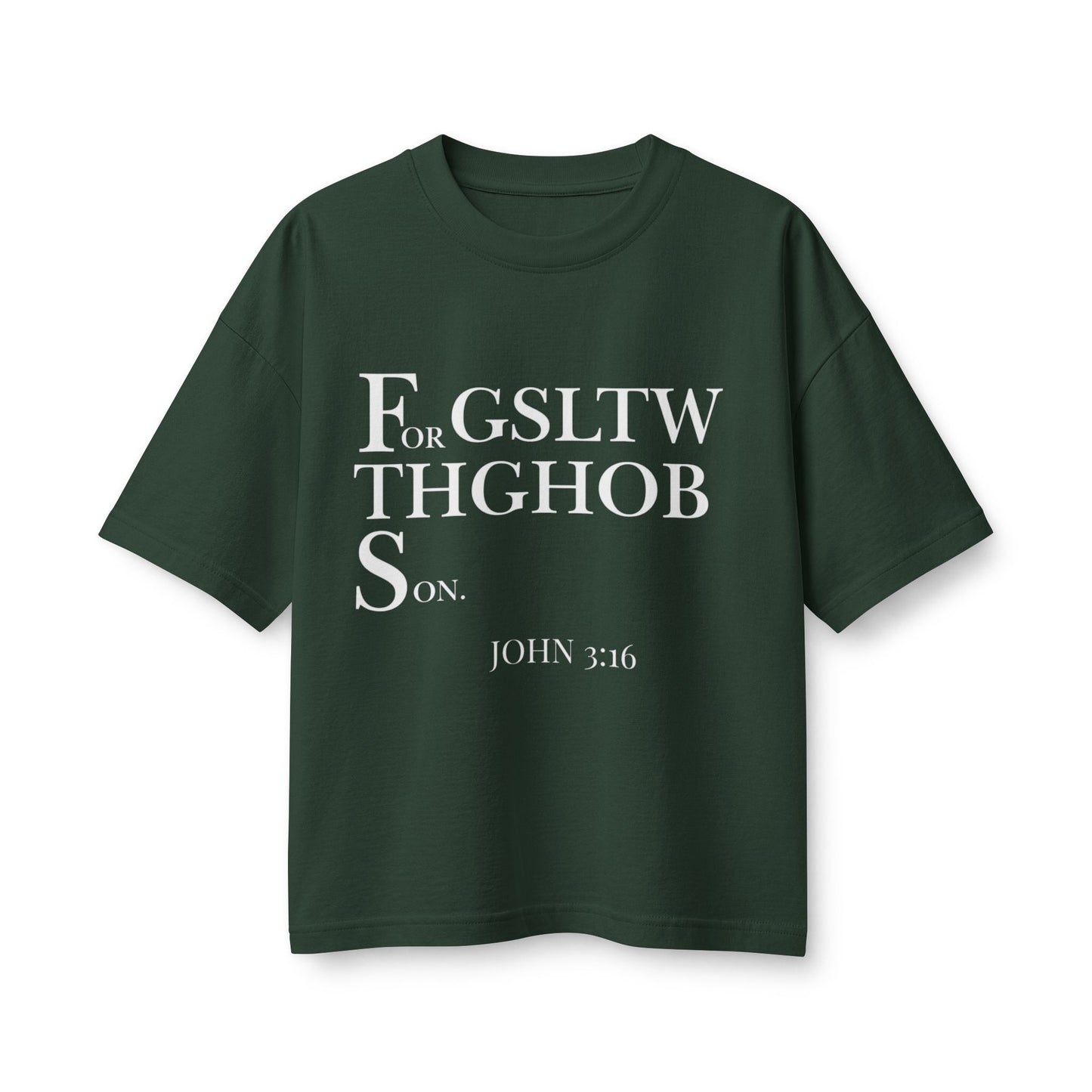 Women's Heavyweight Tee — 'For God So Loved The World...' Bible Verse Design with 'To Save Me!' Back