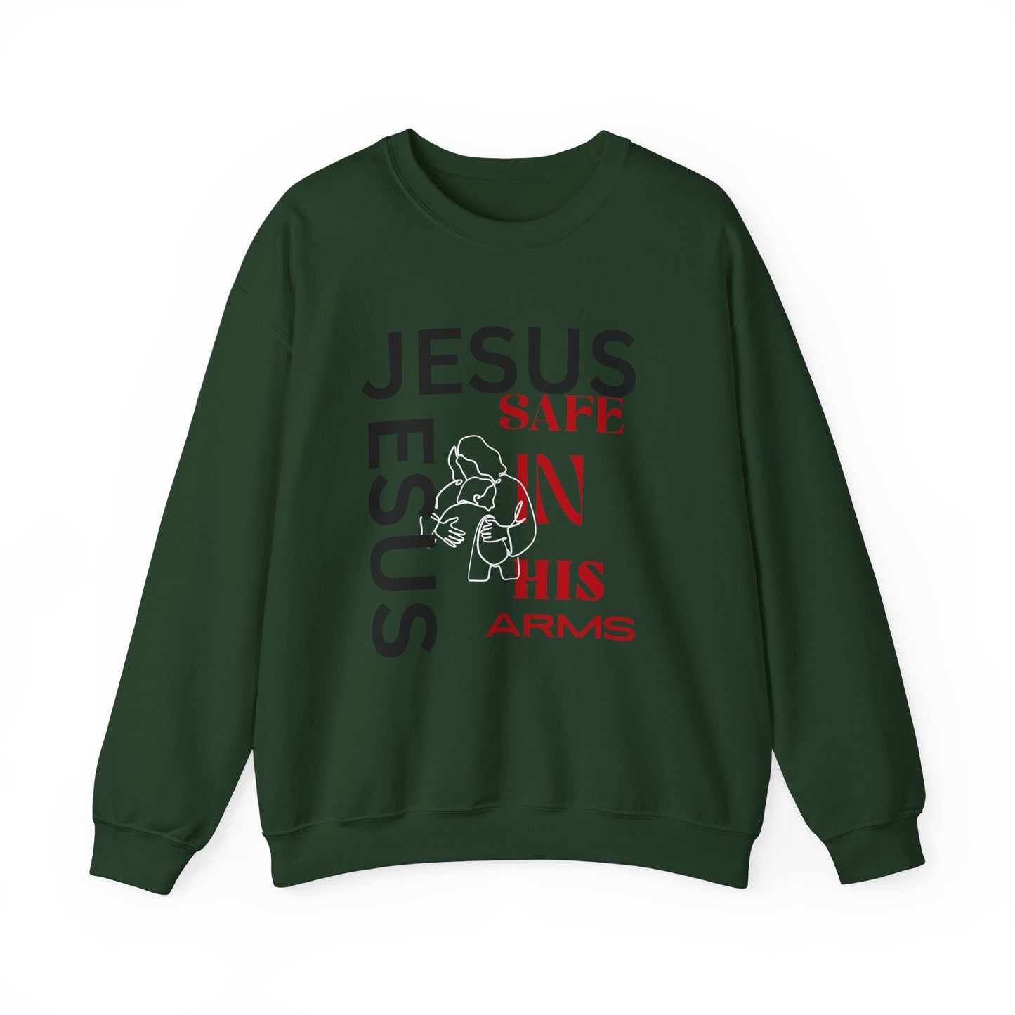 Christian comfort Jesus Safe In Your arms Crewneck Sweatshirt heavy blended