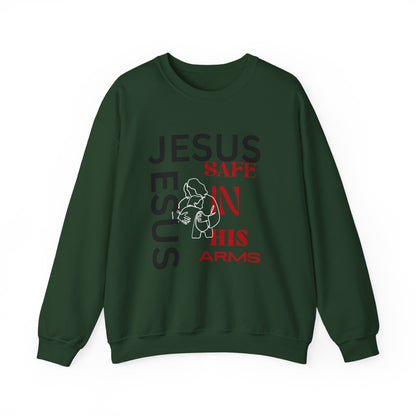 Christian comfort Jesus Safe In Your arms Crewneck Sweatshirt heavy blended