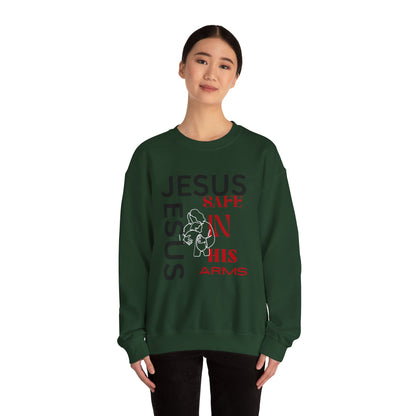 Christian comfort Jesus Safe In Your arms Crewneck Sweatshirt heavy blended