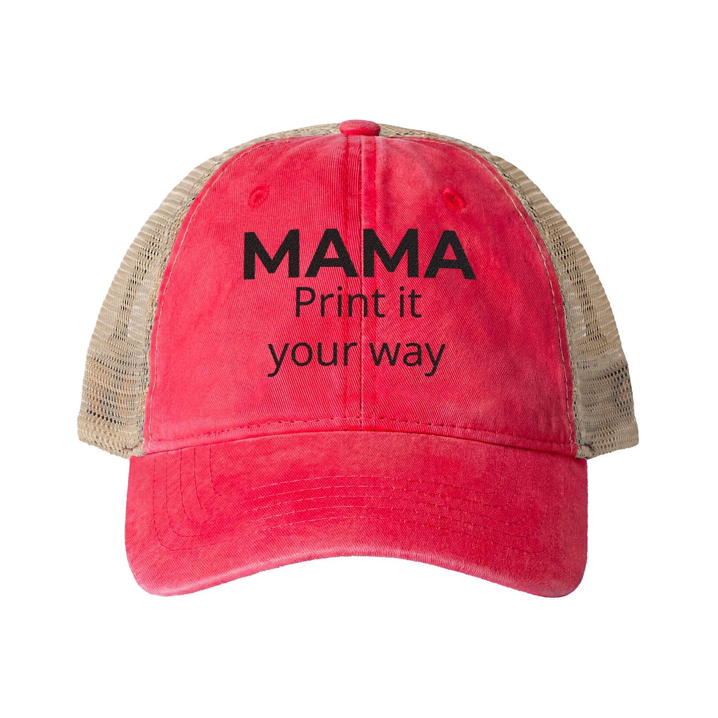 MAMA - Personalized MAMA's Cap Message - Women's Washed Mesh-Back Cap