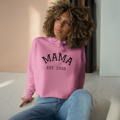 Mama Crop Hoodie – “Mama Est. 1956” with Psalm 139:14 Back