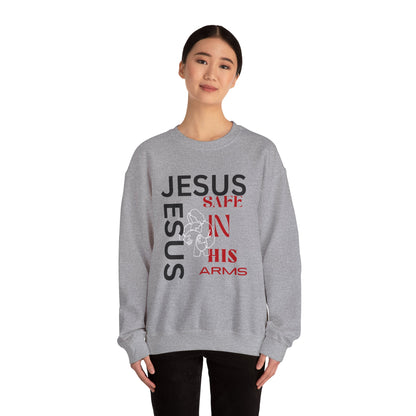 Christian comfort Jesus Safe In Your arms Crewneck Sweatshirt heavy blended
