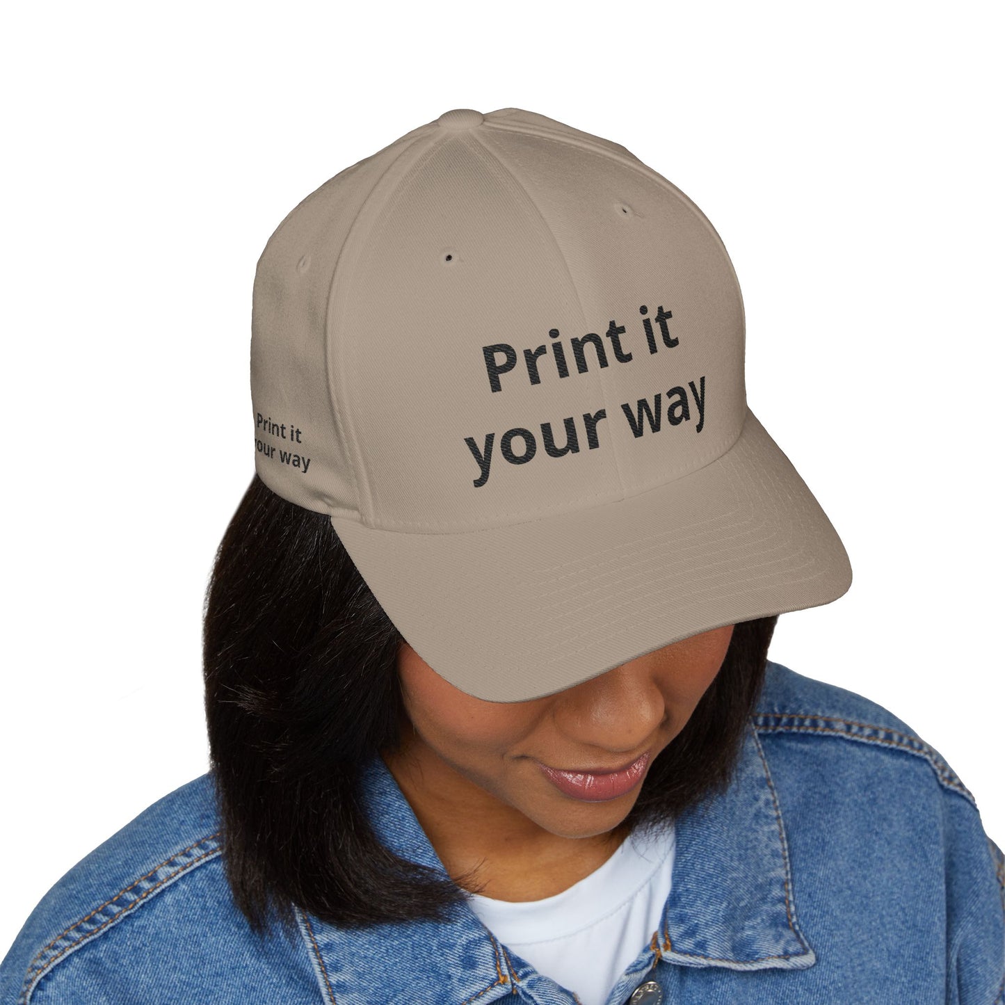 Embroidered 'Print It Your Way' Closed-Back Cap