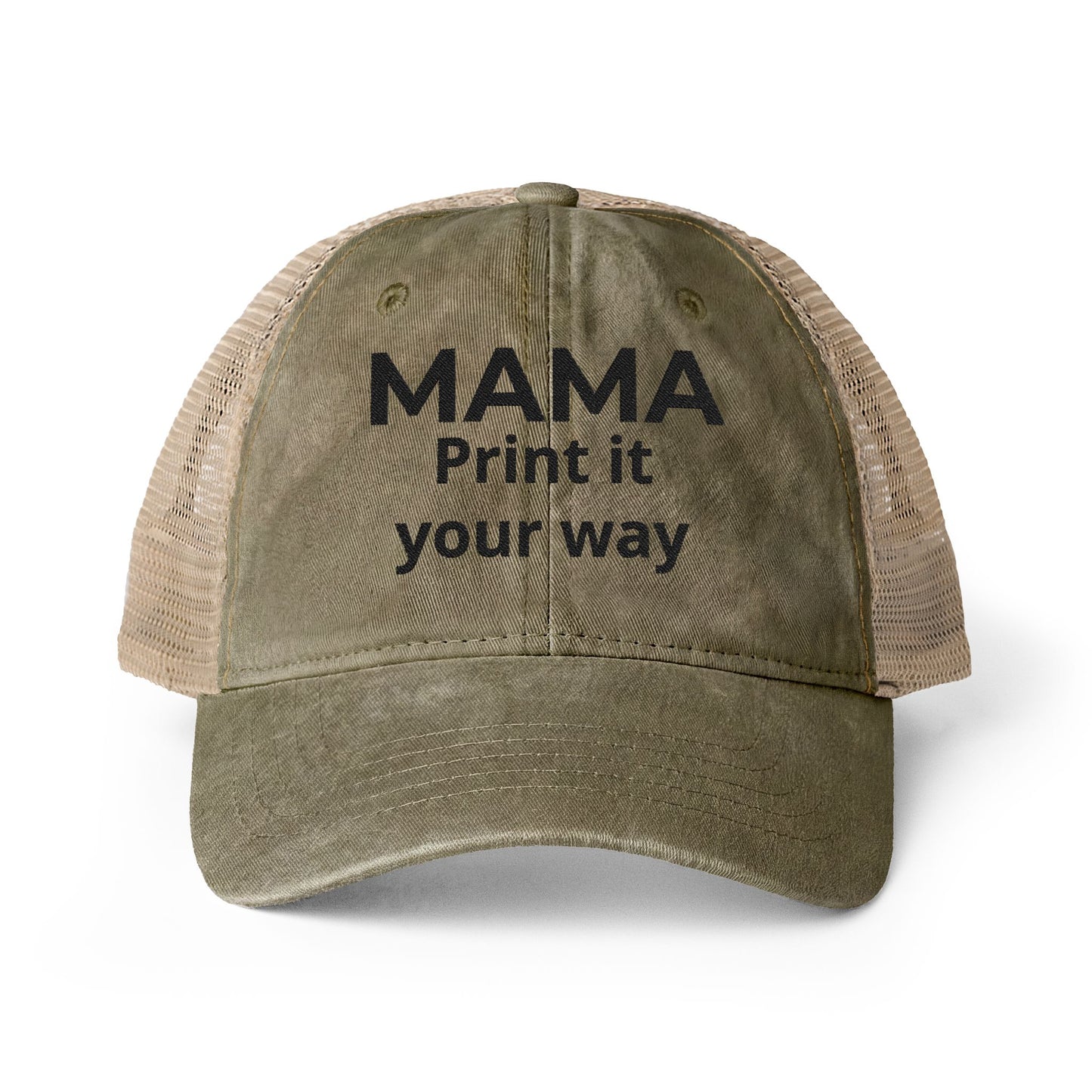 MAMA - Personalized MAMA's Cap Message - Women's Washed Mesh-Back Cap