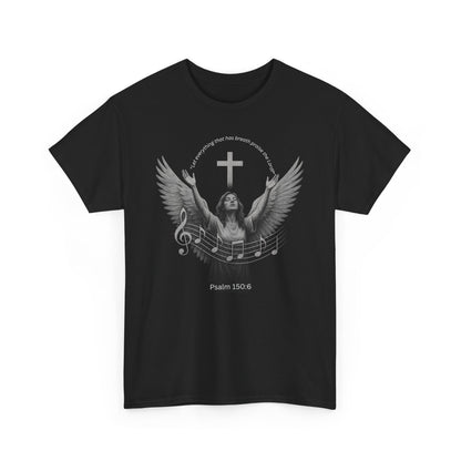 Christian Worship T-Shirt — Woman Singing Praises to Jesus