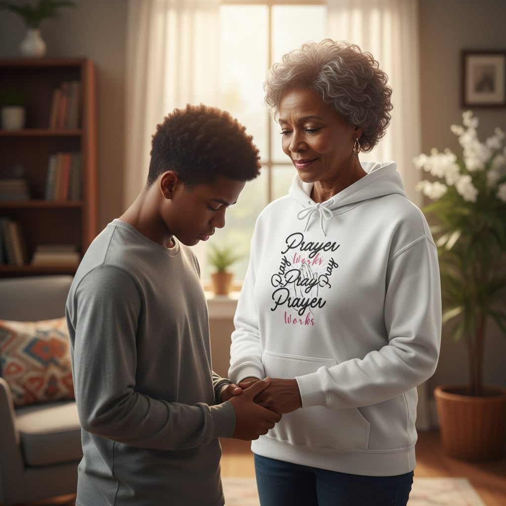 Christian Prayer Works Hoodie — "Pray and Pray" Inspirational Faith Sweatshirt