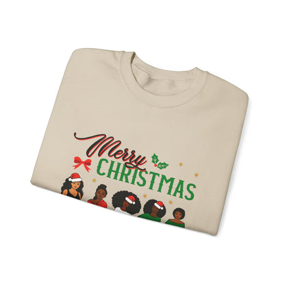 Crewneck Sweatshirt- Christmas  Multicultural women Unisex Heavy Blend™