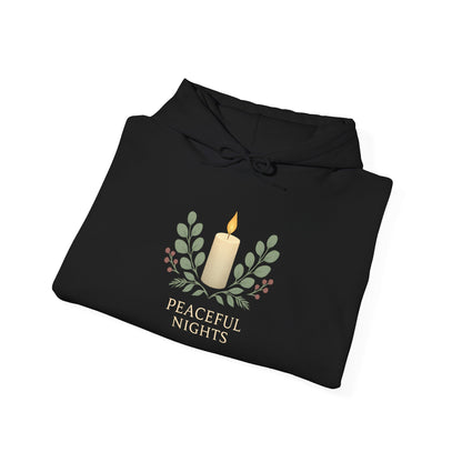 Candle Wreath Hoodie — Minimalist Candle & Laurel Graphic Pullover