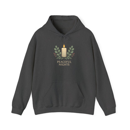 Candle Wreath Hoodie — Minimalist Candle & Laurel Graphic Pullover
