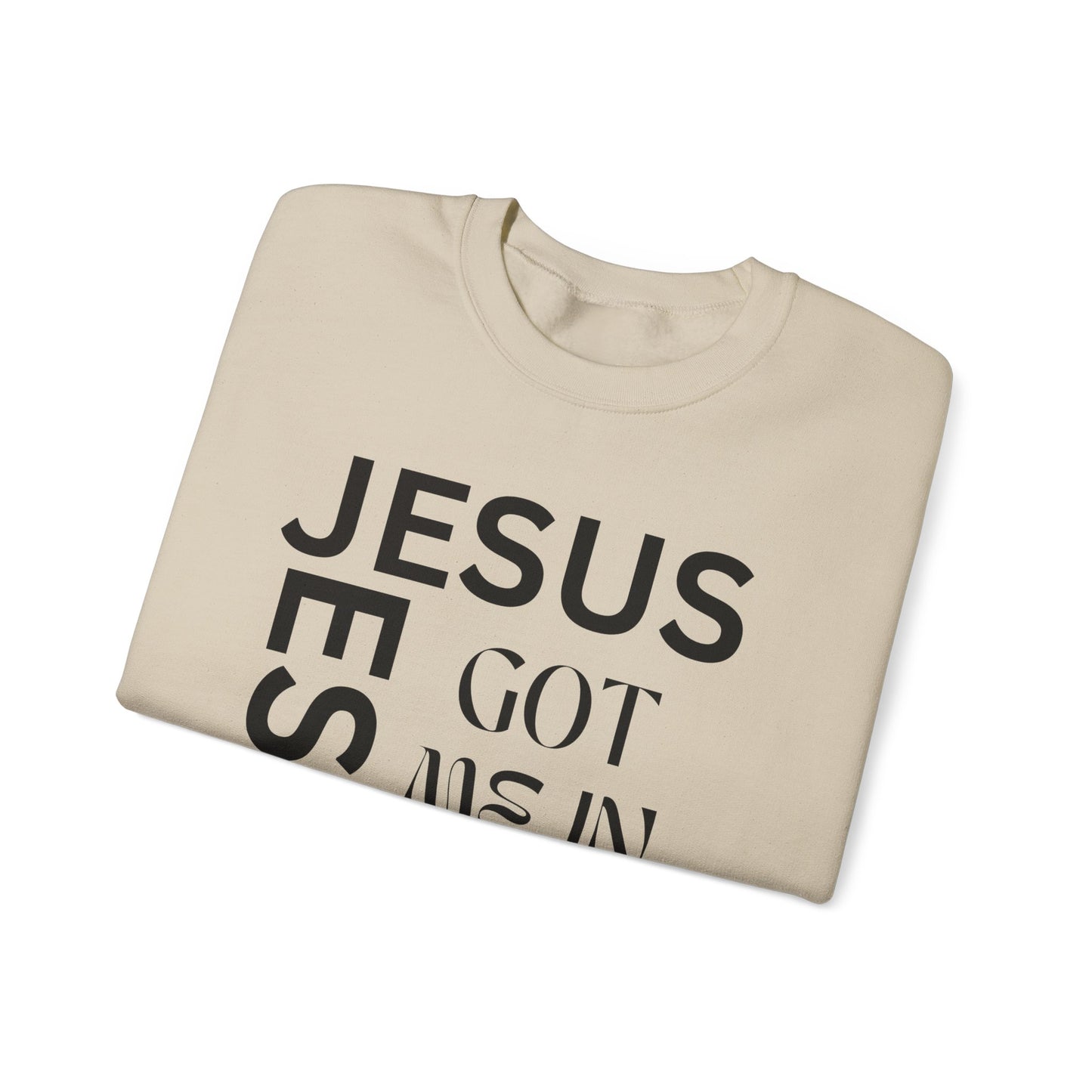 Christian Faith Crewneck Sweatshirt — "God Has Me in HIS Hands" Affirmation