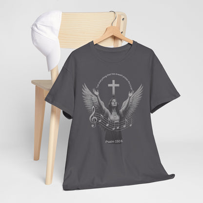 Christian Worship T-Shirt — Woman Singing Praises to Jesus