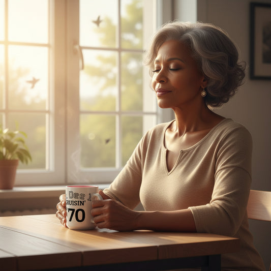 Cruisin' My Way Into 70 Accent Coffee Mug — Funny 70th Birthday Gift