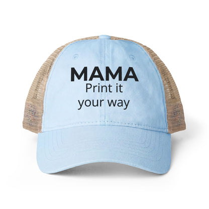 MAMA - Personalized MAMA's Cap Message - Women's Washed Mesh-Back Cap