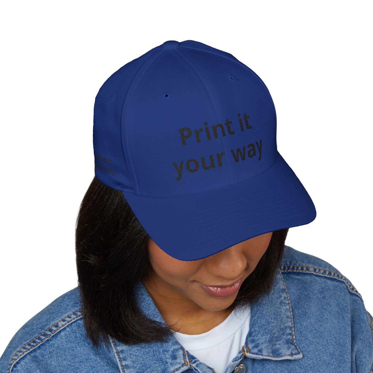 Embroidered 'Print It Your Way' Closed-Back Cap