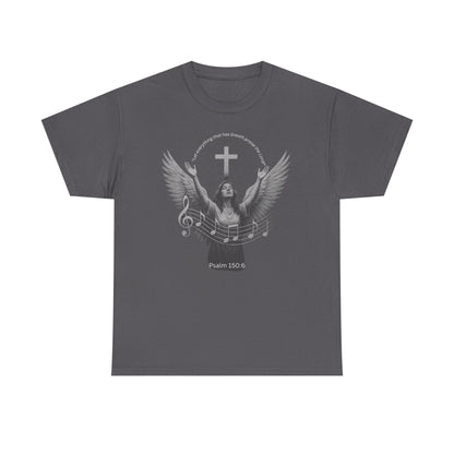 Christian Worship T-Shirt — Woman Singing Praises to Jesus