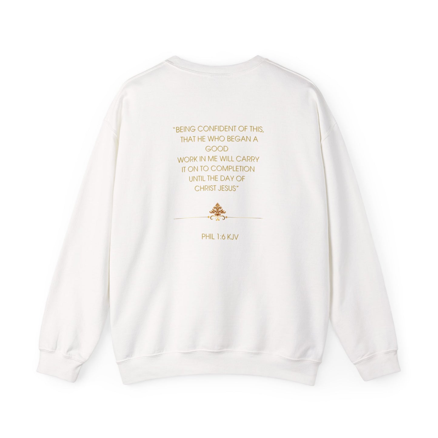 Christian Crewneck Sweatshirt Phil. 1:6— "I Am God-Confident" Inspirational Scripture Design