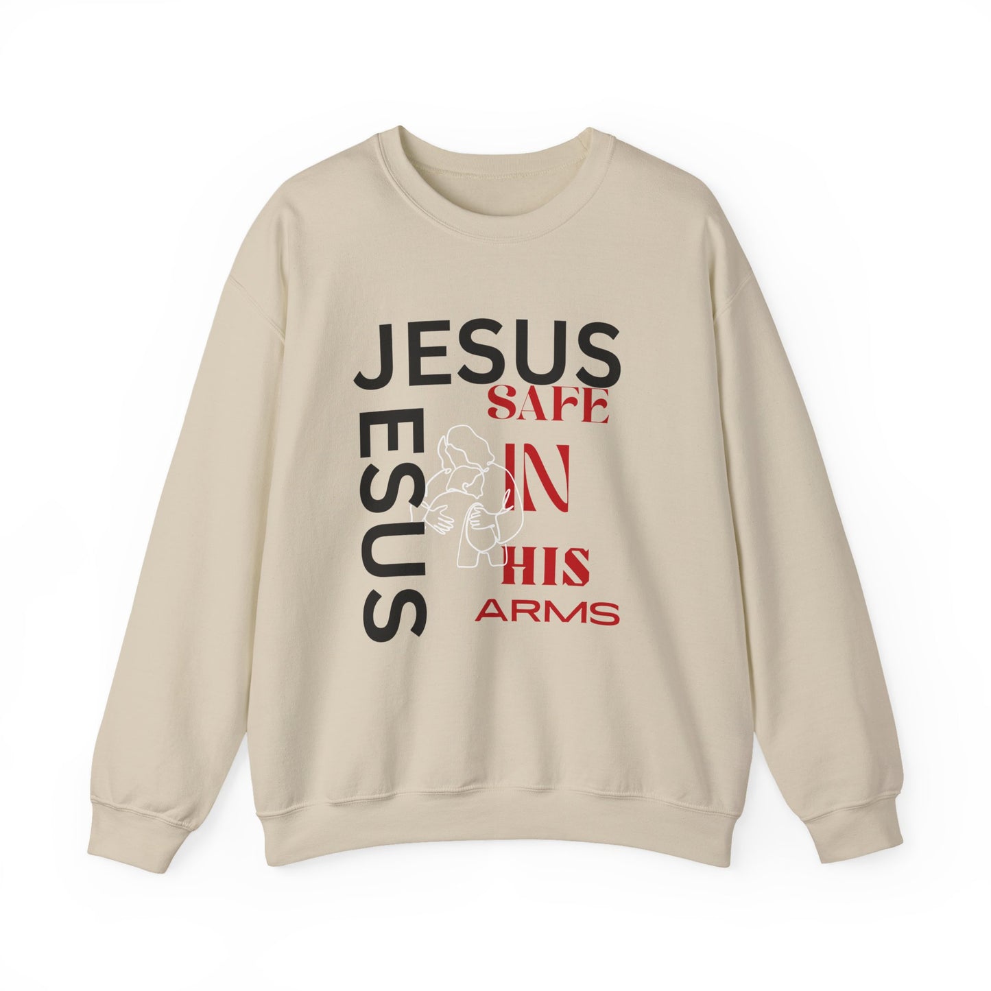 Christian comfort Jesus Safe In Your arms Crewneck Sweatshirt heavy blended