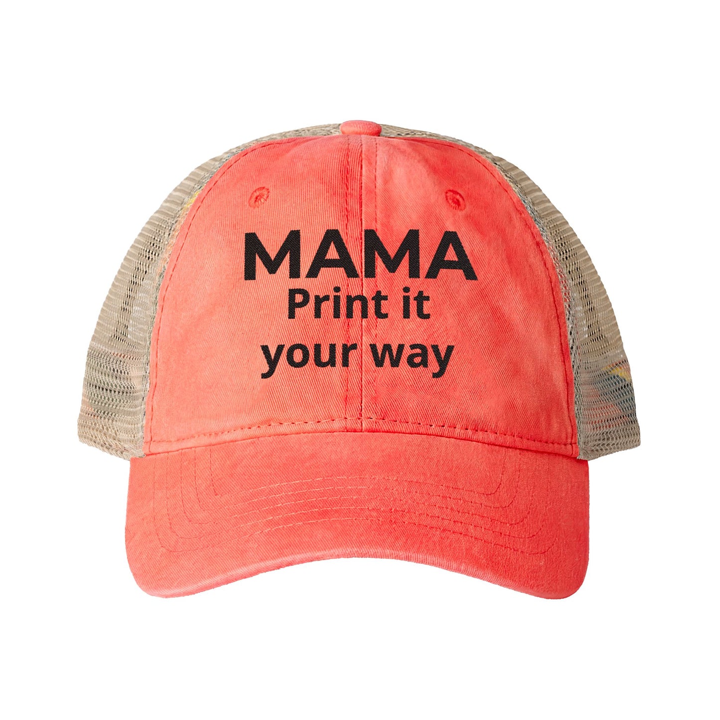 MAMA - Personalized MAMA's Cap Message - Women's Washed Mesh-Back Cap