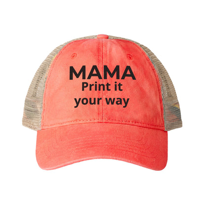 MAMA - Personalized MAMA's Cap Message - Women's Washed Mesh-Back Cap