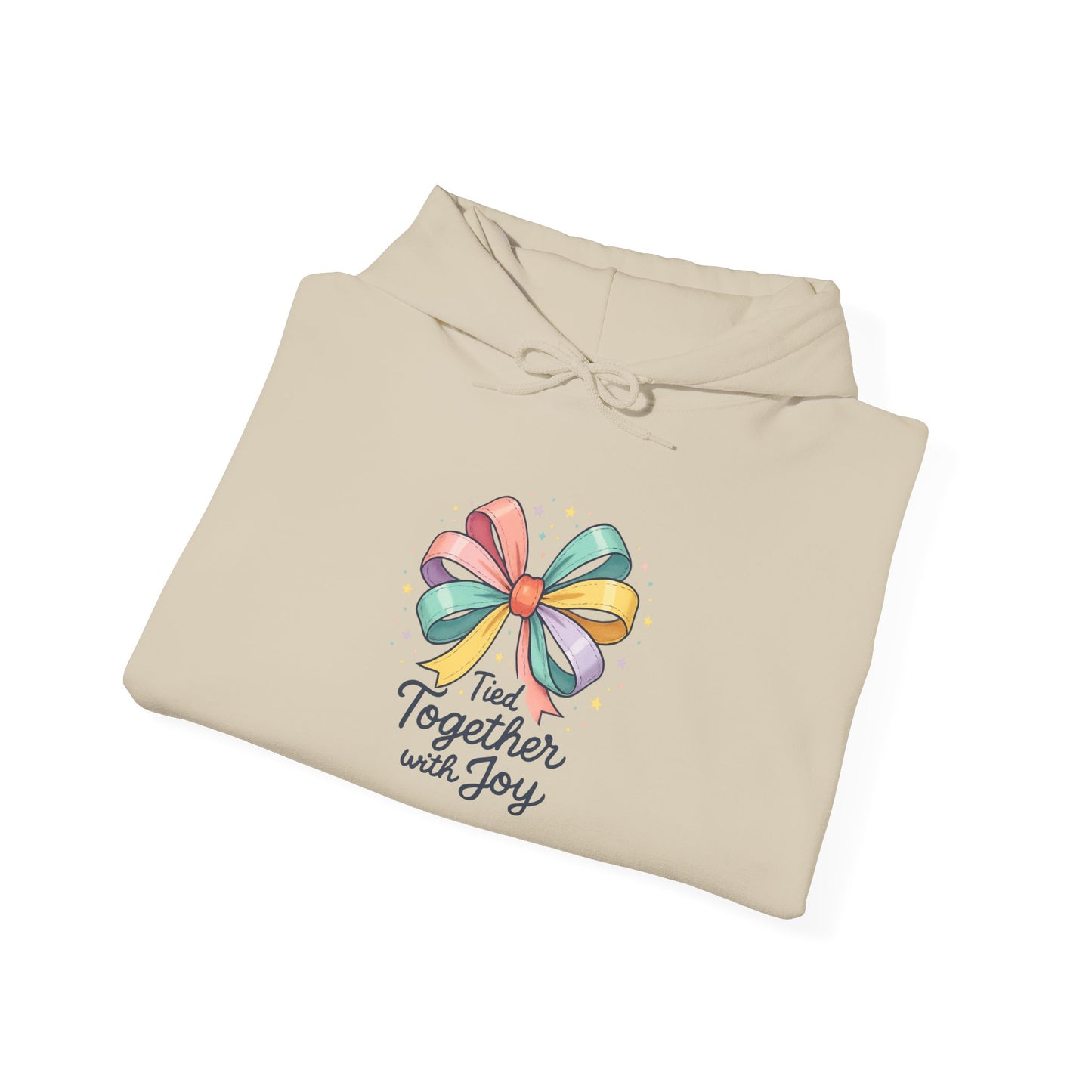 Joyful Ribbon Bow Hoodie — "Together with Joy" Graphic Sweatshirt