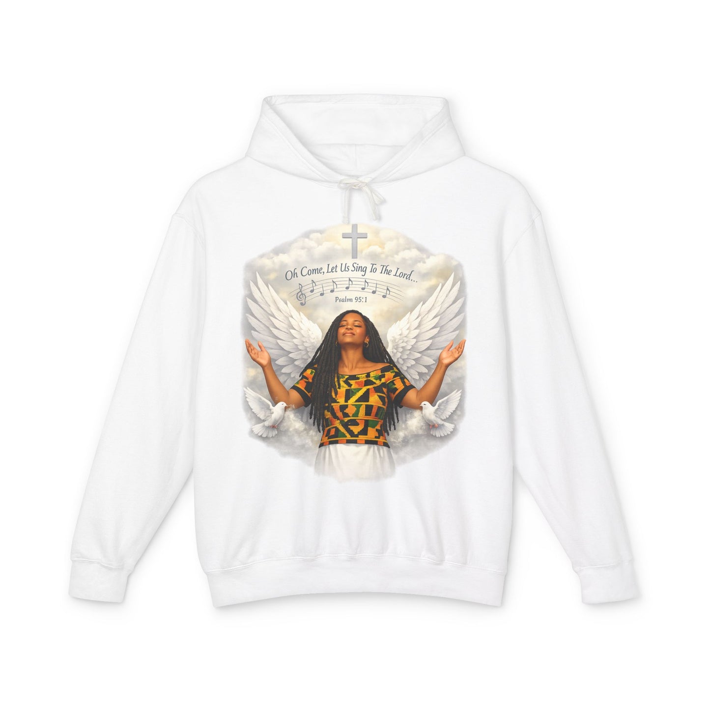 Christian Hoodie-"Oh come let us sing to the Lord" Unisex Lightweight Hooded Sweatshirt