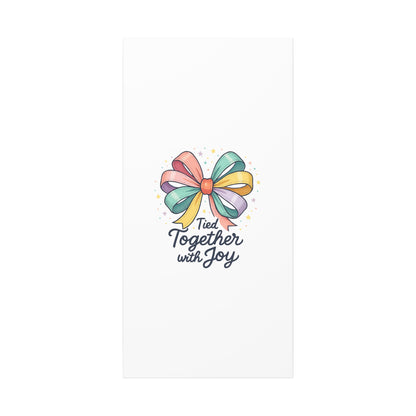 Canvas Wall Art - "Tied Together with Joy" Pastel Ribbon Decorative Print
