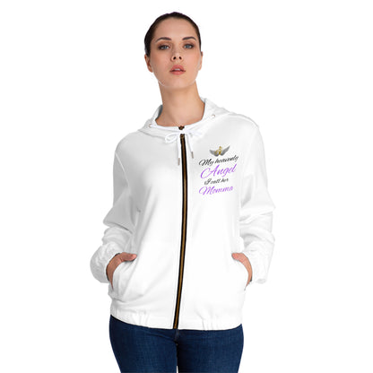 This is not a basic hoodie. It is a full all-over memorial keepsake designed with artwork across the front, back  — created to honor love that did not end.Memorial Hoodie - "I Have an Angel Watching Over Me" Personalized Tribute