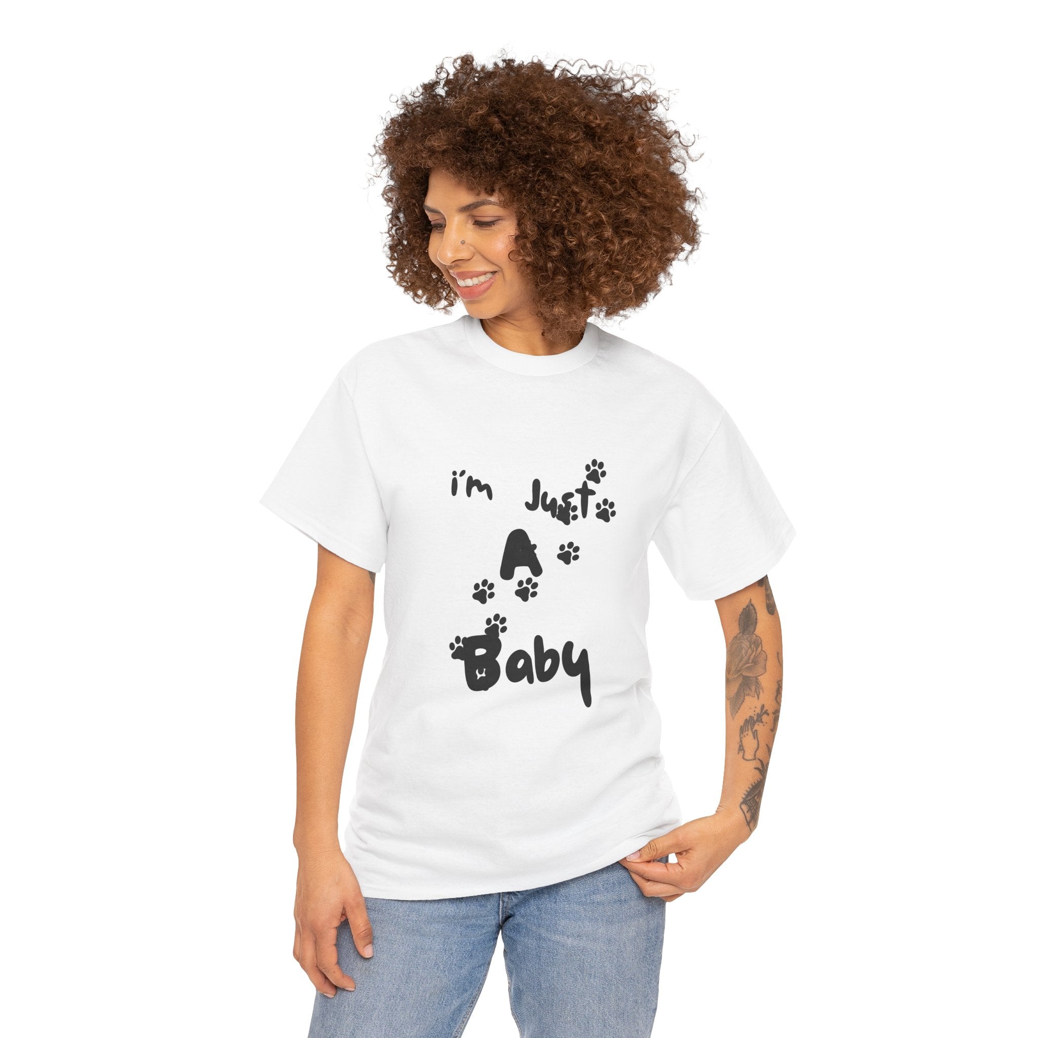 Cute Pet Lover Tee, I'm Just A Baby Graphic Shirt, Animal Lover Gift, Relaxed Unisex Cotton Tee, Fun Casual Wear, Gift for Dog Cat Owners