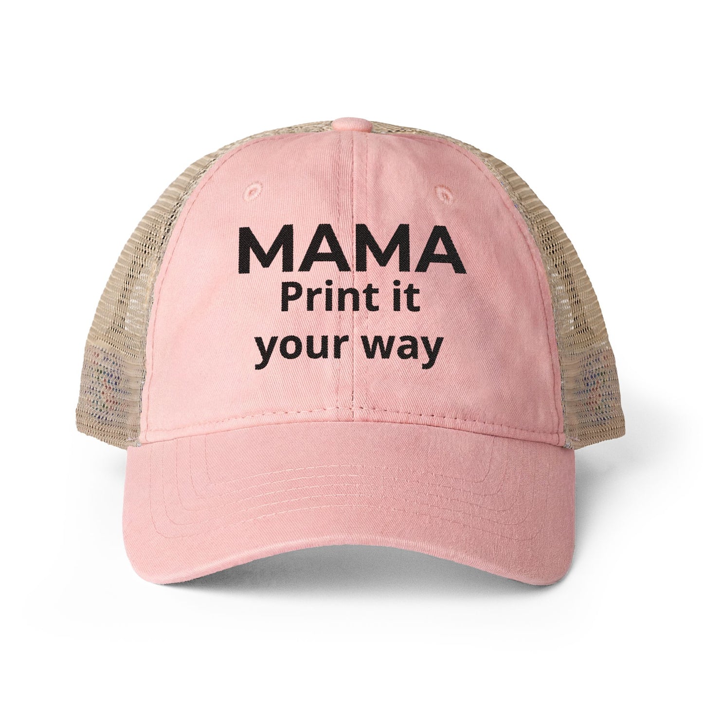 MAMA - Personalized MAMA's Cap Message - Women's Washed Mesh-Back Cap