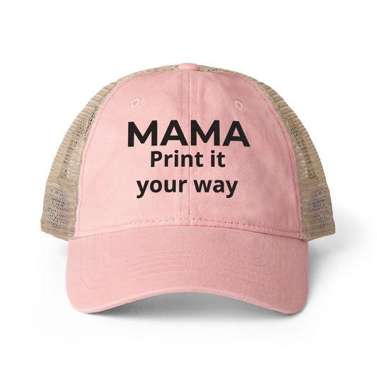 MAMA - Personalized MAMA's Cap Message - Women's Washed Mesh-Back Cap