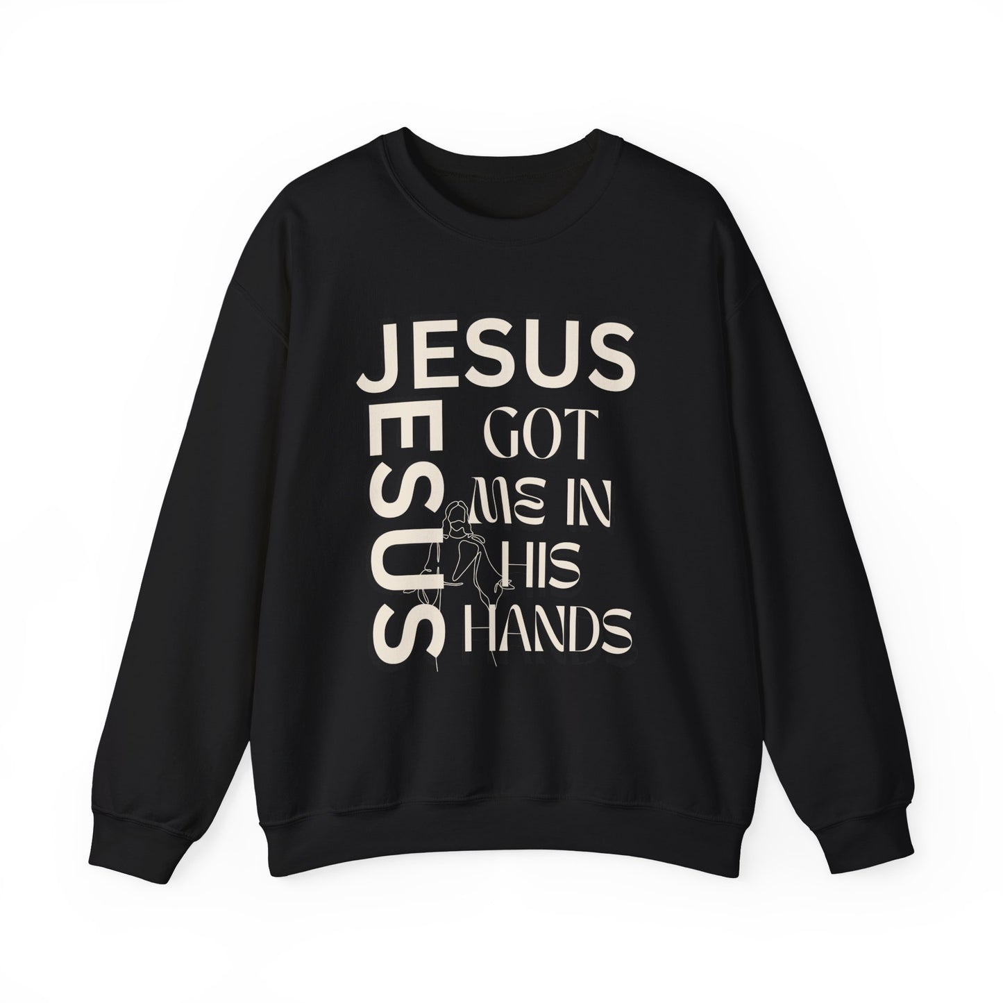 Christian Faith Crewneck Sweatshirt — "God Has Me in HIS Hands" Affirmation