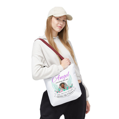 Memorial Angel Tote Bag — "Angel Watching Over Me" Custom Photo Tribute