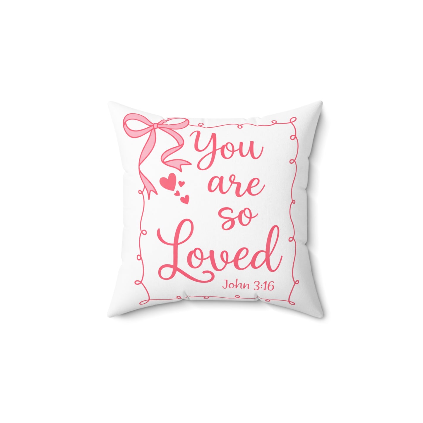 John 3:16 God Loves You Spun Polyester Square Pillow