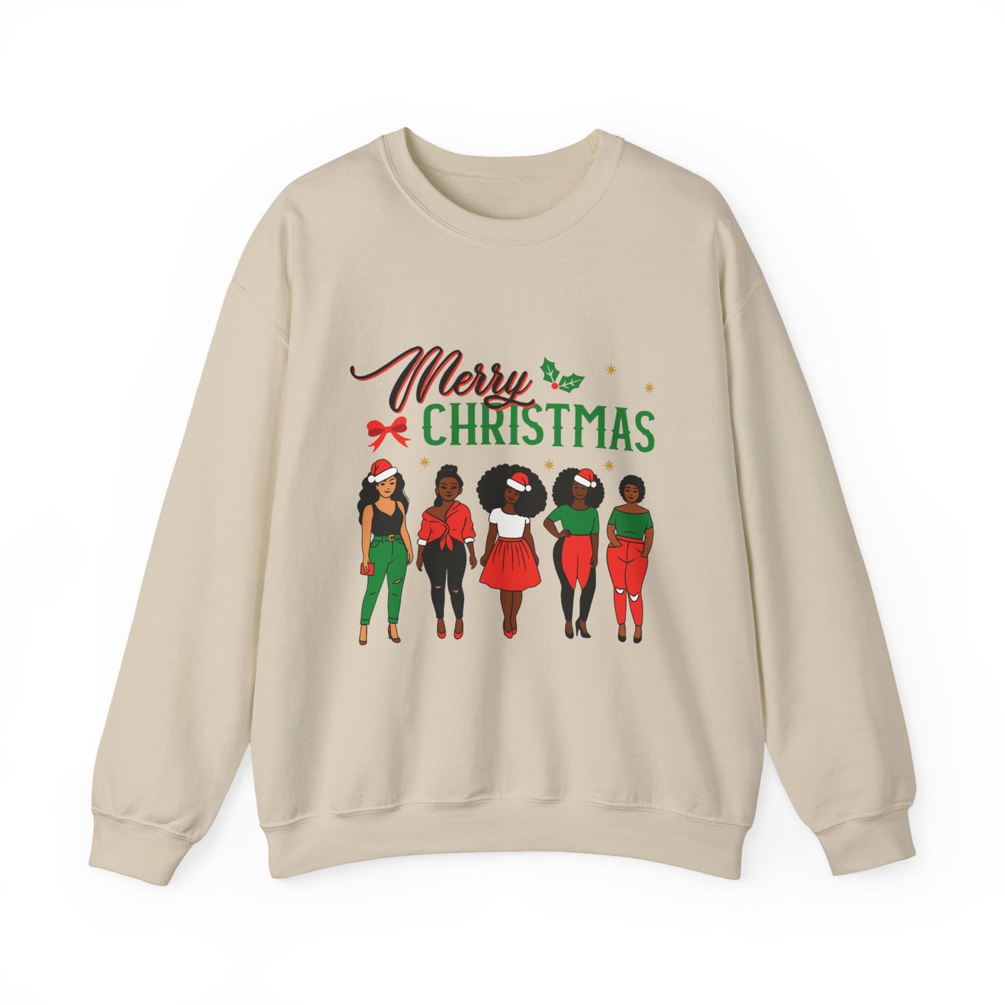 Crewneck Sweatshirt- Christmas  Multicultural women Unisex Heavy Blend™