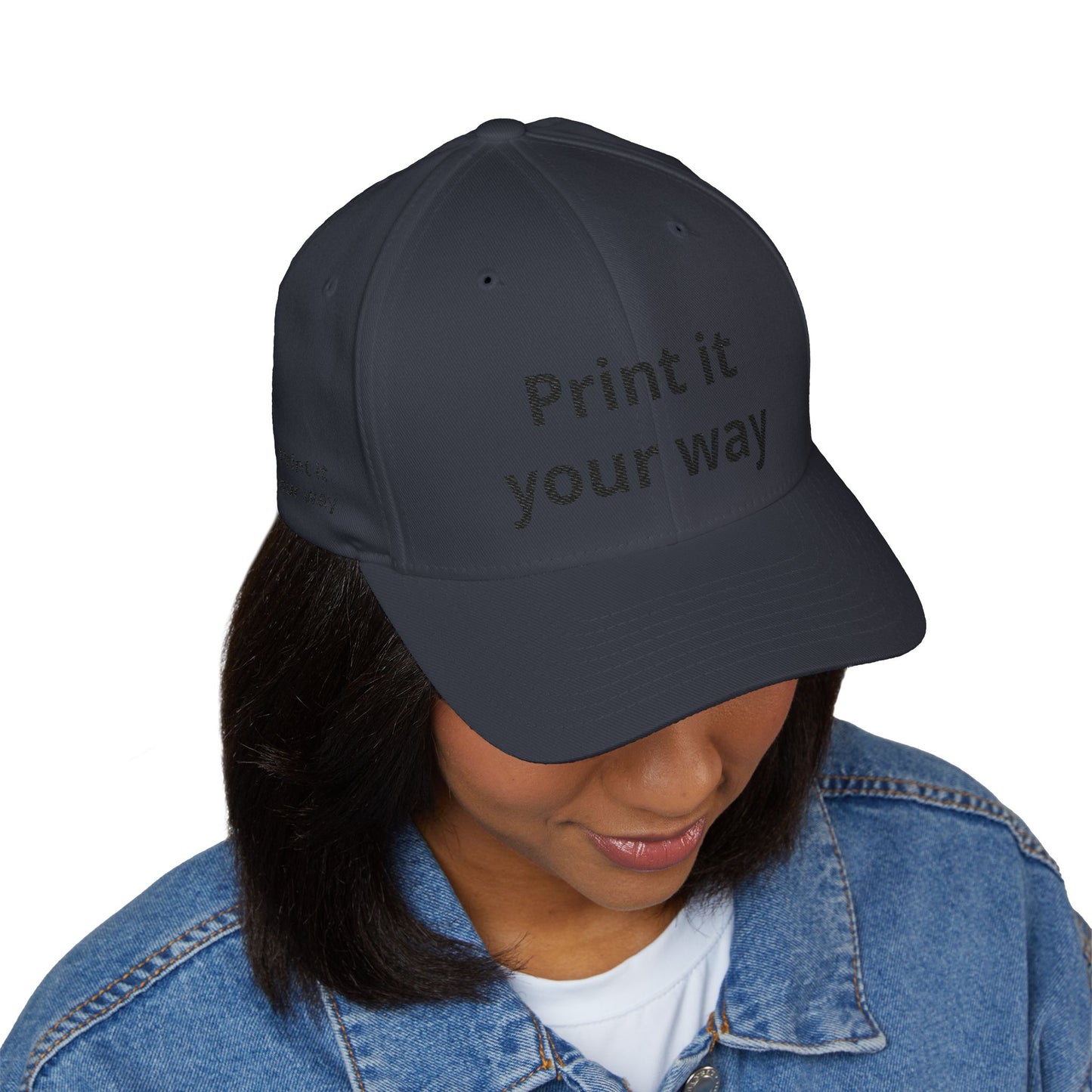Embroidered 'Print It Your Way' Closed-Back Cap