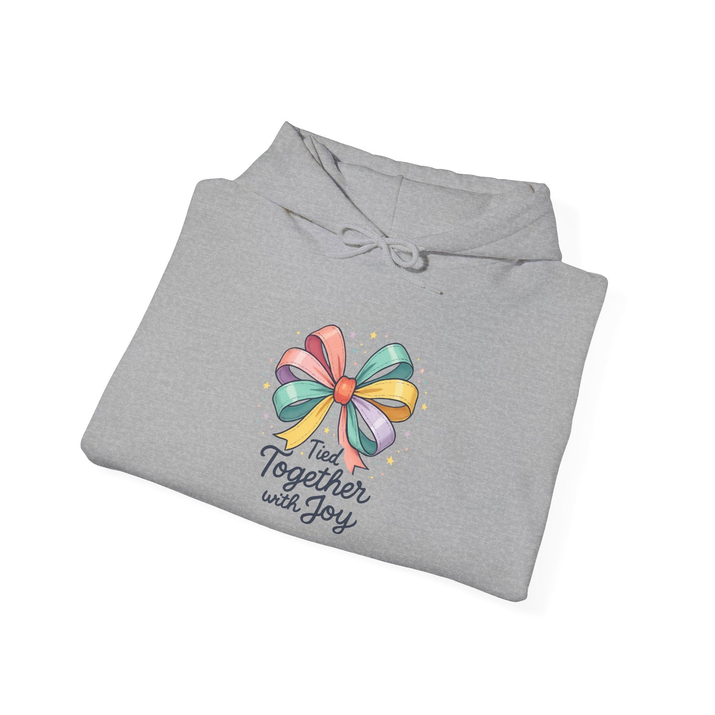 Joyful Ribbon Bow Hoodie — "Together with Joy" Graphic Sweatshirt