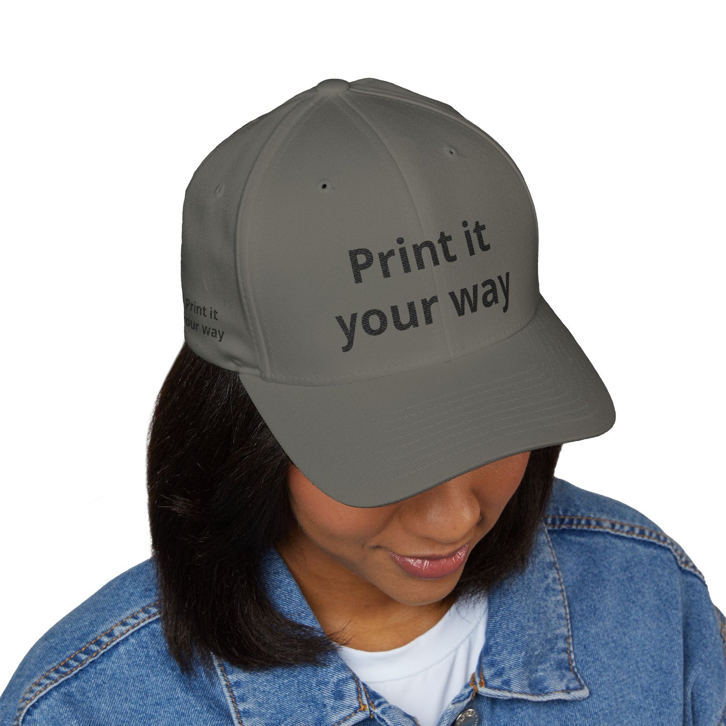 Embroidered 'Print It Your Way' Closed-Back Cap